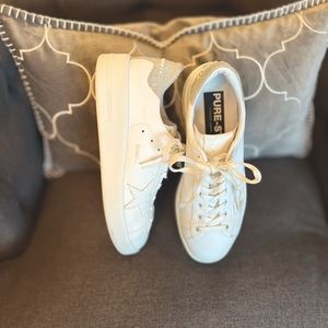 Purestar Sneakers with Silver Glitter Heel